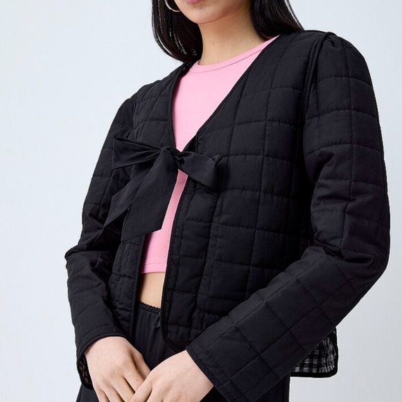 Stoosh black and white gingham reversible quilted blazer jacket NWT - Picture 2 of 11